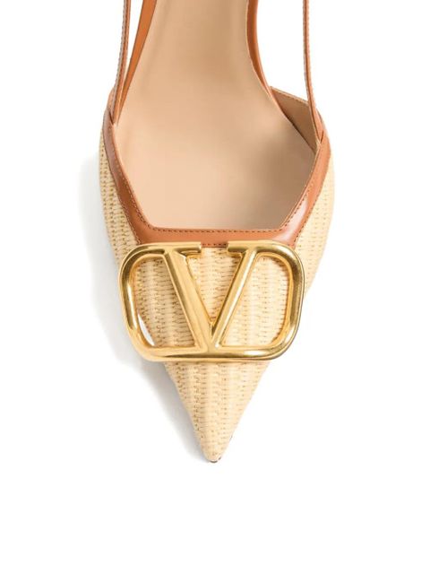 Valentino Garavani vlogo signature slingback pumps - Neutrals