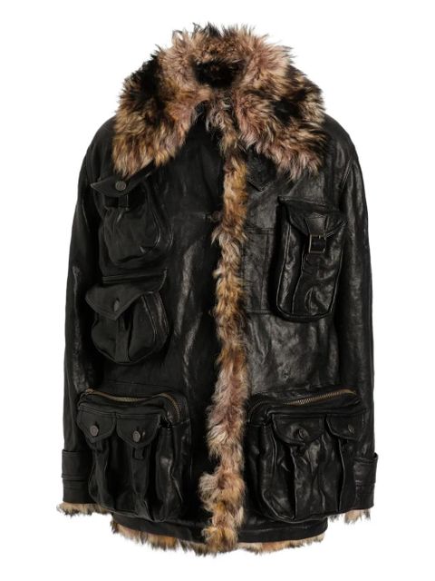 Dolce & Gabbana fur-trimmed pocket coat - Black - zdjęcie produktu nr 1