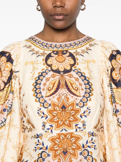 FARM Rio floral-print midi dress - Neutrals