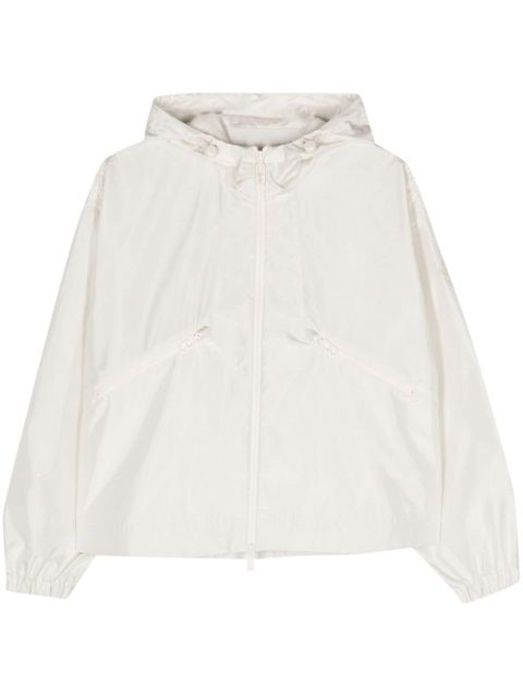 Moncler logo-appliqué hooded jacket - Neutrals - zdjęcie produktu nr 1
