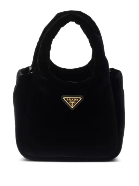Prada mini logo-plaque tote bag - Black - zdjęcie produktu nr 1