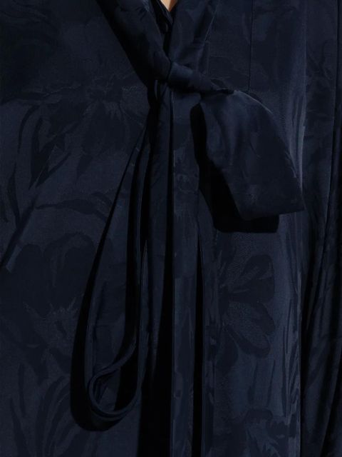 Balenciaga floral-print asymmetric dress - Blue