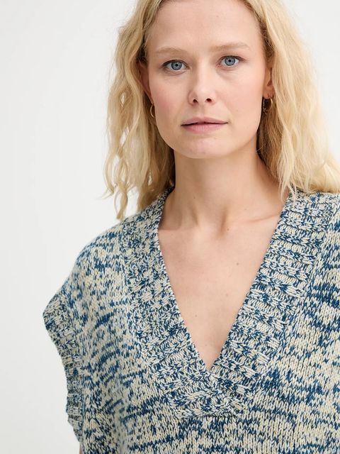 MUNTHE kamizelka wełniana LARAZZA damski kolor niebieski 253160325371