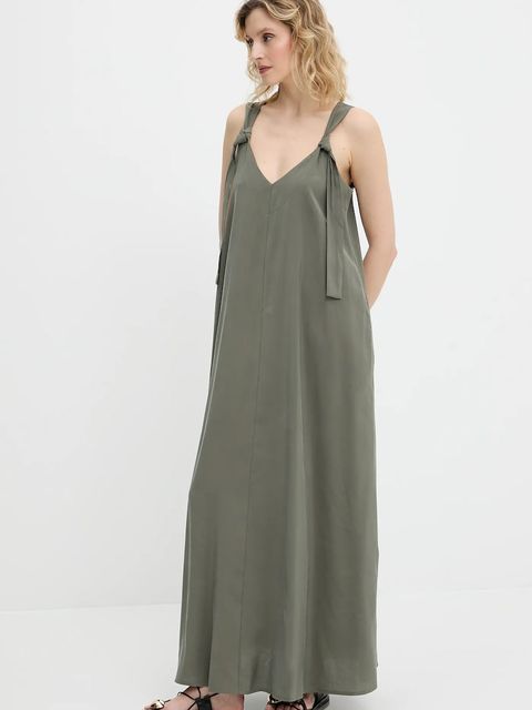 Answear.LAB sukienka kolor zielony maxi rozkloszowana - zdjęcie produktu nr 2