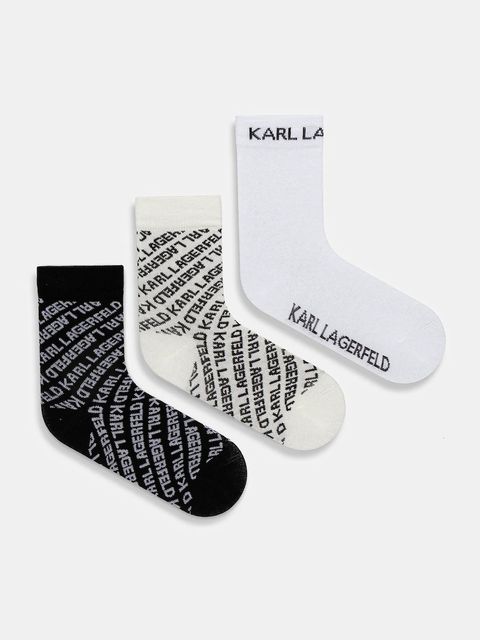Karl Lagerfeld skarpetki K/MONOGRAM 3-pack kolor biały A4W47033 - zdjęcie produktu nr 1