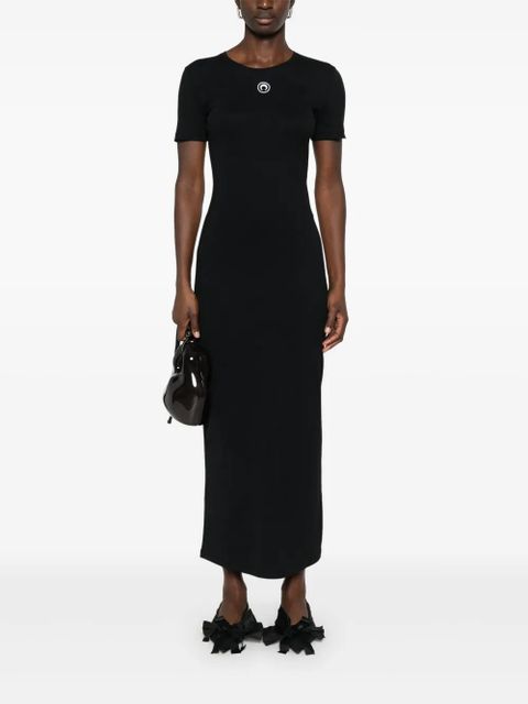 Marine Serre Crescent Moon-embroidery maxi dress - Black - zdjęcie produktu nr 2