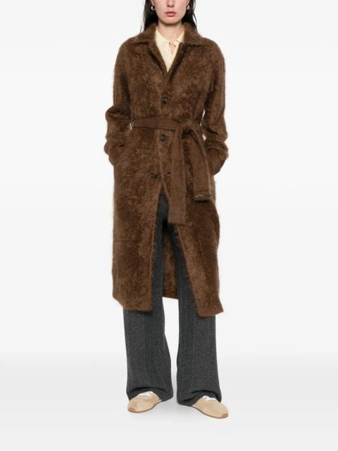 Guest In Residence belted buttoned coat - Brown
