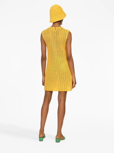 Dolce & Gabbana sleeveless crochet-knit mini dress - Yellow