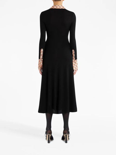 ETRO long-sleeved jersey midi dress - Black