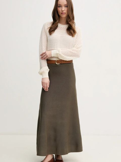 Pedro del Hierro spódnica kolor zielony maxi rozkloszowana 7599298