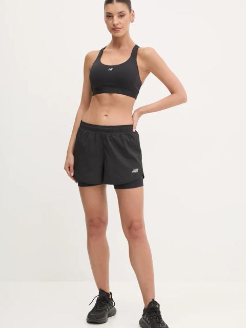 New Balance biustonosz sportowy Essential kolor czarny gładki WB51035BK