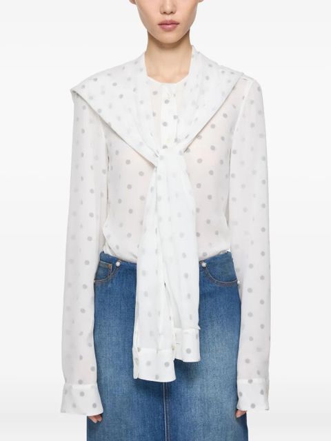 Acne Studios layered tie-neck blouse - White - zdjęcie produktu nr 2