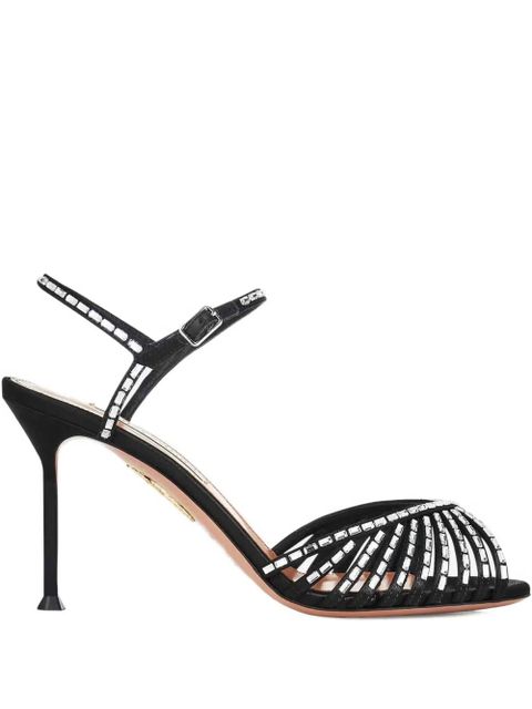 Aquazzura Hold Me crystal-embellished heeled sandals - Black - zdjęcie produktu nr 1