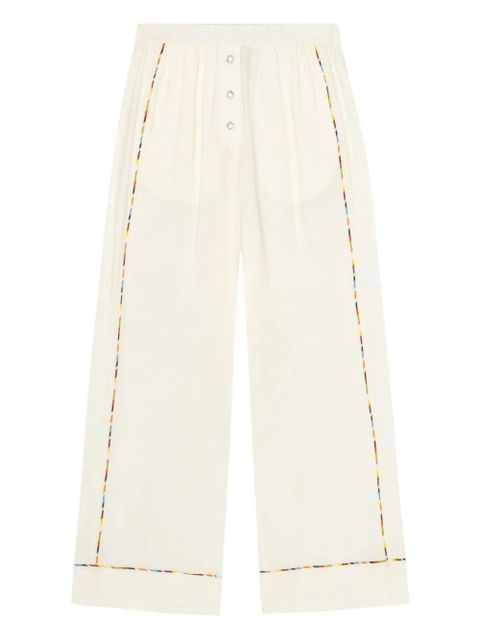 GANNI embroidered drawstring trousers - Neutrals - zdjęcie produktu nr 1