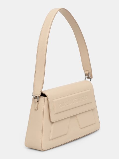 Karl Lagerfeld torebka skórzana IKON/K kolor beżowy A1W30154