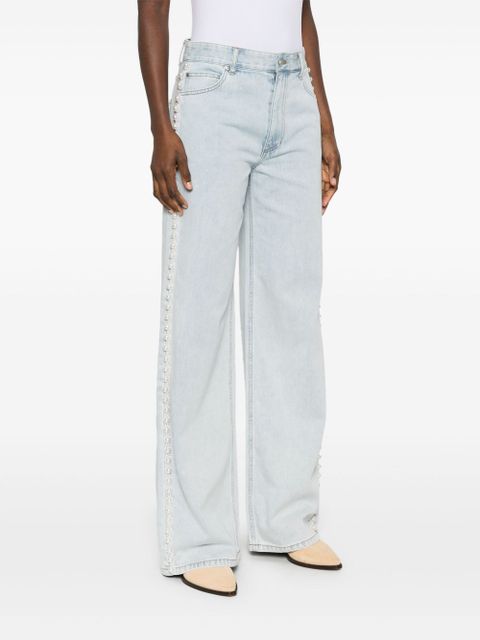 SANDRO pearl-detail jeans - Blue