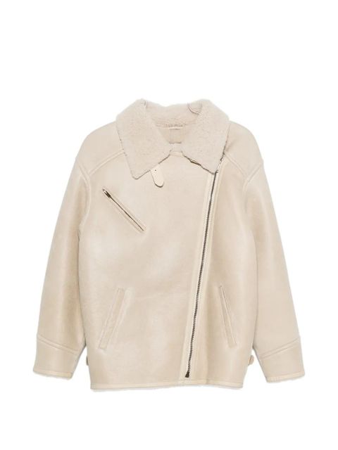 ISABEL MARANT Adelina shearling zip jacket - Neutrals - zdjęcie produktu nr 1