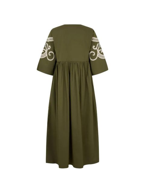 Weekend Max Mara Tilde embroidered gathered-waist maxi dress - Green - zdjęcie produktu nr 2