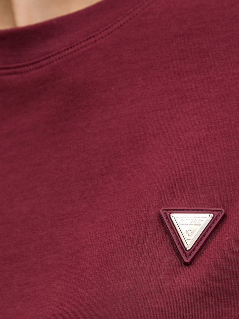 Guess t-shirt bawełniany damski kolor bordowy V4BI21 I3Z14