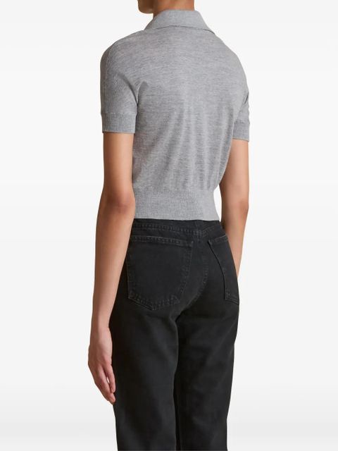 KHAITE Morgane polo top - Grey