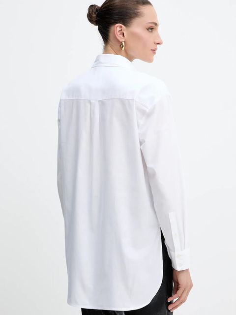 MAX&Co. koszula bawełniana damska kolor biały relaxed z kołnierzykiem klasycznym 2526116012200