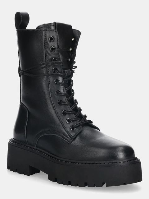 Answear.LAB workery skórzane kolor czarny na platformie