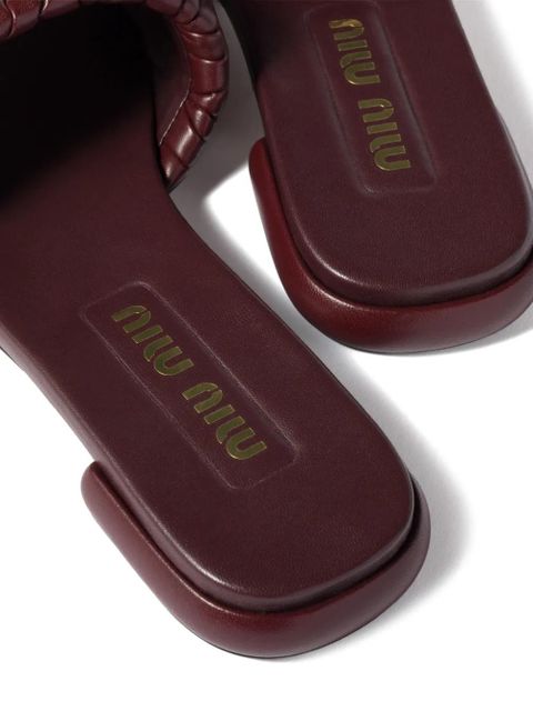 Miu Miu logo-plaque sandals - Red