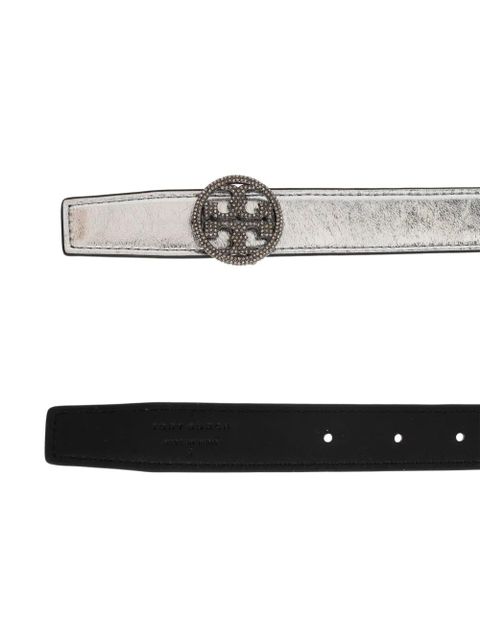 Tory Burch Double T motif-embellished buckle belt - Silver - zdjęcie produktu nr 2