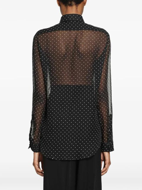 TOM FORD polka-dot silk-chiffon shirt - Black