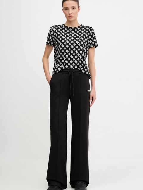 Guess spodnie dresowe CARMEN damskie kolor czarny gładkie V5YB03 KCX22
