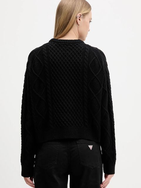 Guess Jeans sweter z dodatkiem wełny damski kolor czarny lekki W5BR09 Z0561 - zdjęcie produktu nr 2