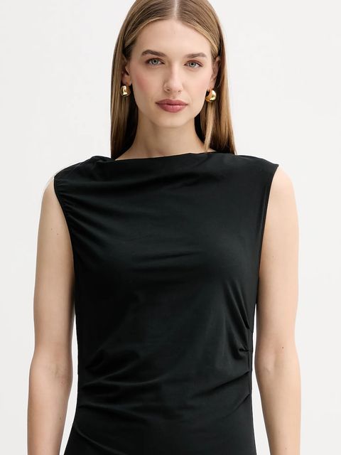 BOSS Orange sukienka kolor czarny mini dopasowana 50543459