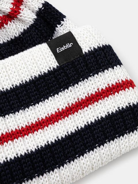Eisbar czapka z dodatkiem wełny Stripy MÜ kolor biały E30981