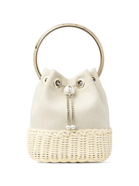 Jimmy Choo Bon Bon pearl detail bucket bag - Grey - zdjęcie produktu nr 1