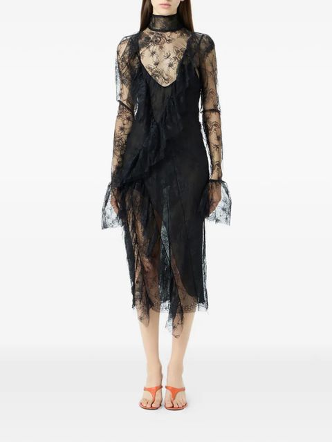 Blumarine chantilly-lace midi dress - Black