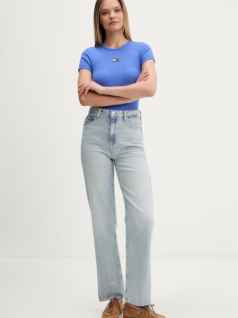 Tommy Jeans T-shirt damski bawełniany z elastanem - zdjęcie produktu nr 1