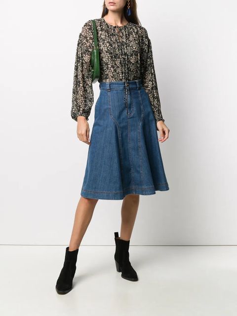 MARANT ÉTOILE Liliana oversized floral-print blouse - Black