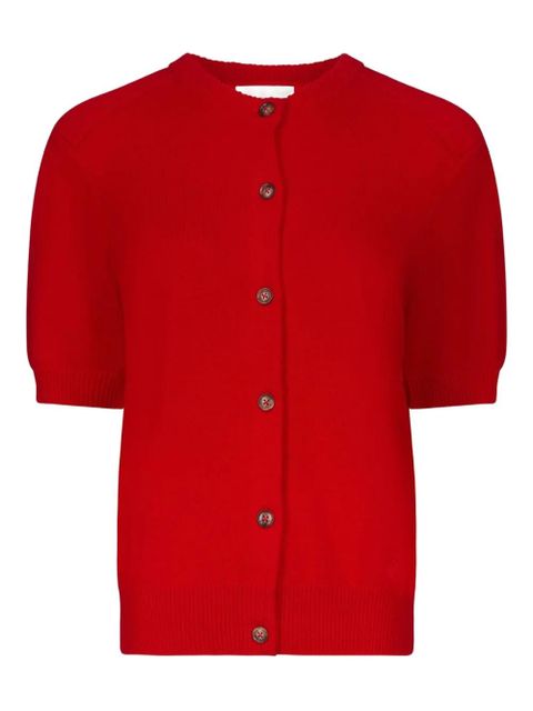 LouLou de Saison Jodi short-sleeve buttoned cardigan - Red - zdjęcie produktu nr 1