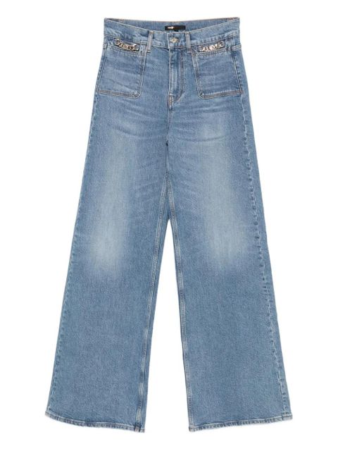 Maje chain-embellished flared jeans - Blue - zdjęcie produktu nr 1
