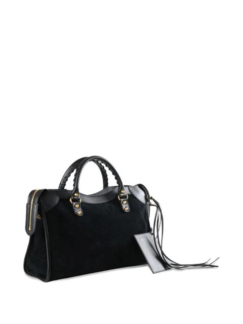Balenciaga Le City Bag Medium suede-panelled tote bag - Black