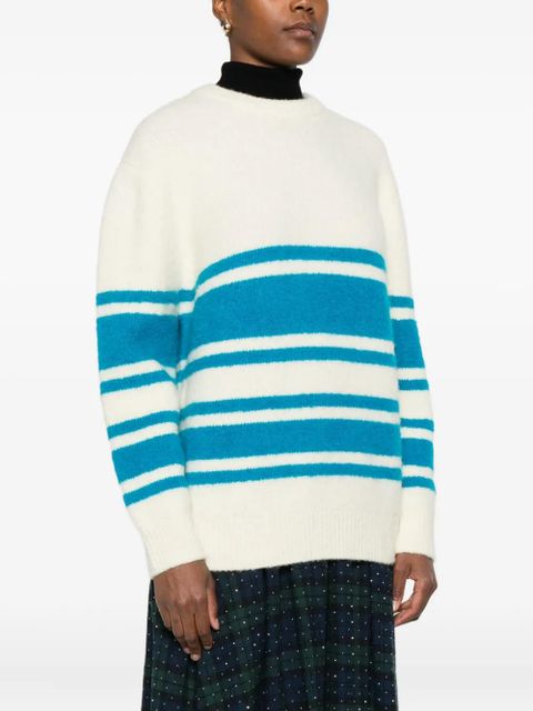 Maje striped crew-neck sweater - Neutrals