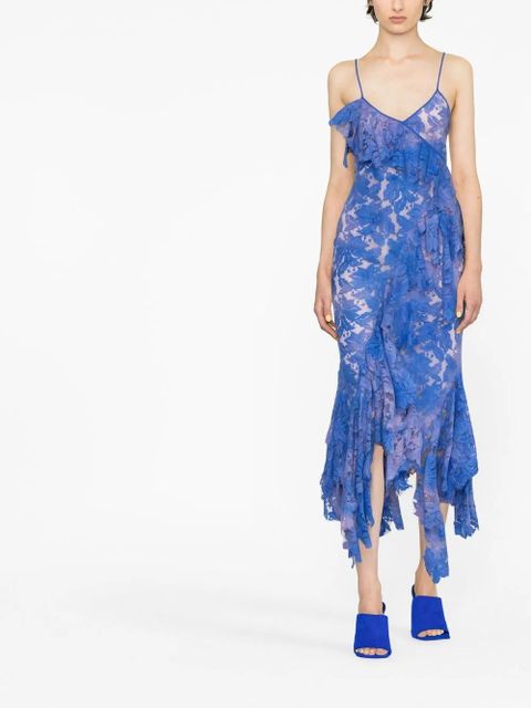 The Attico Thelma lace draped dress - Blue - zdjęcie produktu nr 2