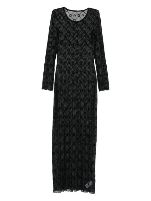 Marine Serre long-sleeve patterned dress - Black - zdjęcie produktu nr 1