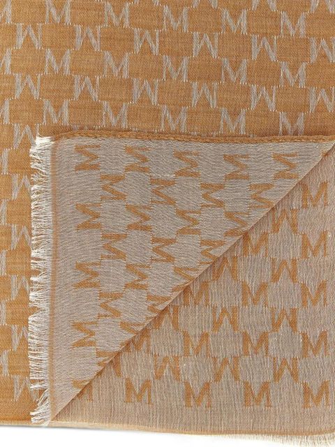 Max Mara monogram-pattern stole - Brown