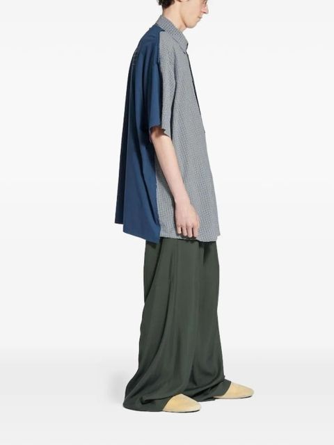 Balenciaga pleat-detail wide-leg trousers - Green - zdjęcie produktu nr 2