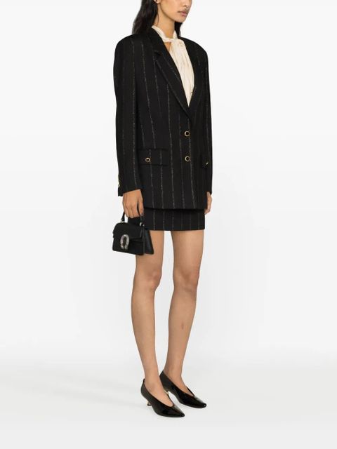 Alessandra Rich striped single-breasted blazer - Black