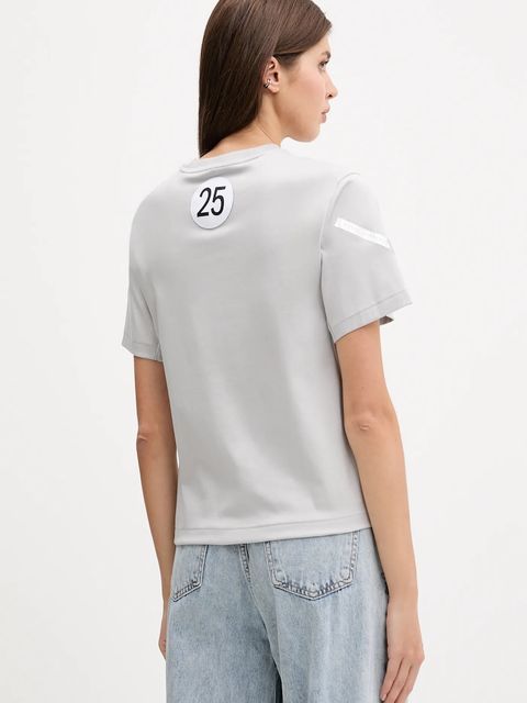 adidas t-shirt bawełniany x Mercedes damski kolor szary JW3482