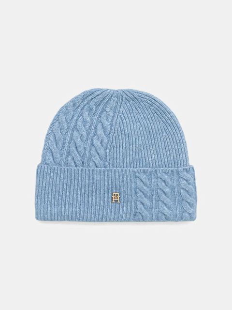 Tommy Hilfiger czapka z dodatkiem wełny kolor niebieski AW0AW17784 - zdjęcie produktu nr 1