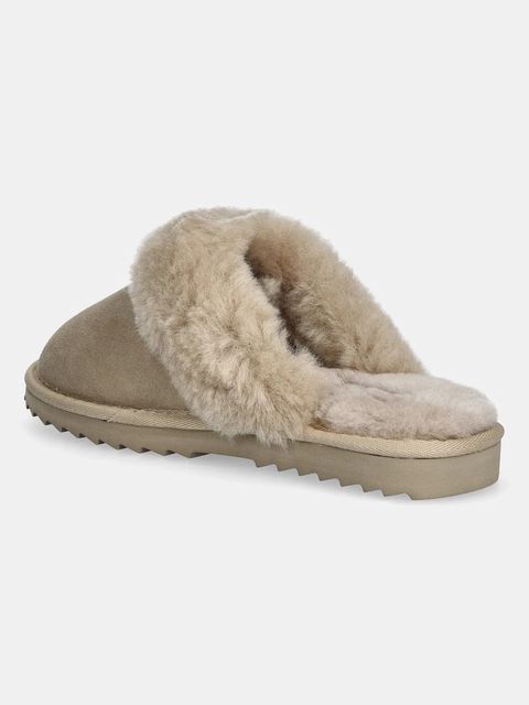 Tommy Hilfiger kapcie skórzane TH SHEARLING HOUSE SHOE kolor beżowy FW0FW09063