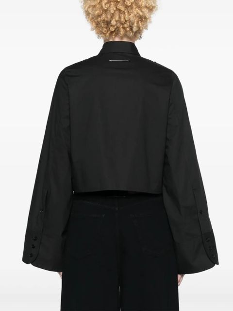 MM6 Maison Margiela extra-long sleeve cropped shirt - Black - zdjęcie produktu nr 2